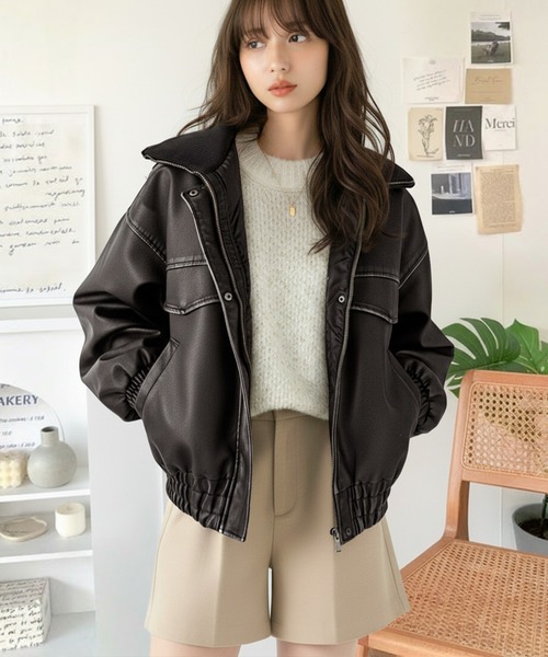 Java ブルゾン アウター 「JaVaジャバコラボ」ゆるっとシルエットで