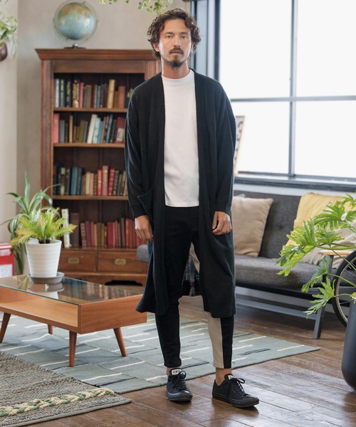 「CAMBIO」 ニットカーディガン L ベージュ メンズ_画像7