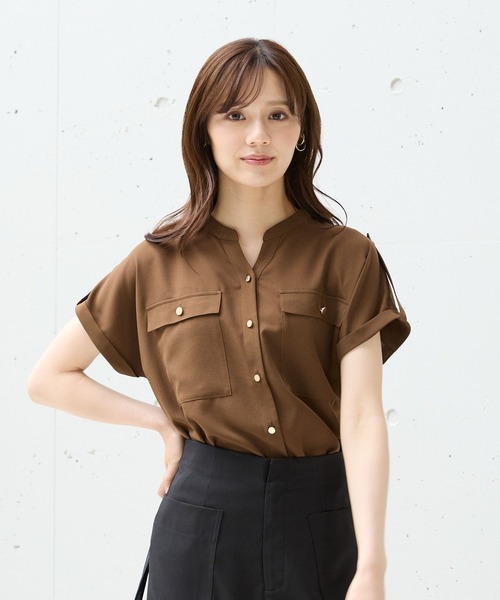 ブラウス シャツ W pocket shirt レディース Zac & Rachel Women's Button Up Shirt with Two Front Pocket
