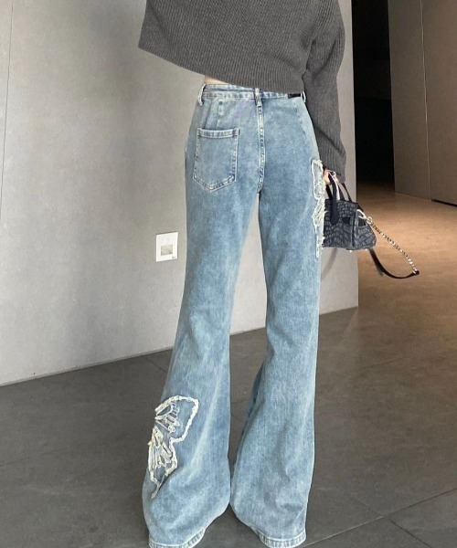 [DIAVEL] обработка ботинки cut Denim брюки M sax голубой женский 