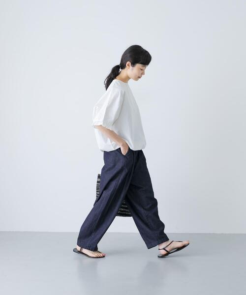 かぐれ ブラウス シャツ フリルスリーブプルオーバー レディース