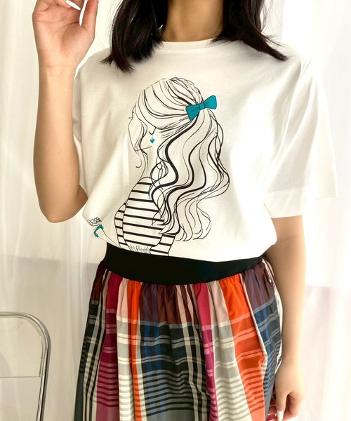 tシャツ 女性横顔Ｔシャツ「CLEAR_CREA」 レディース