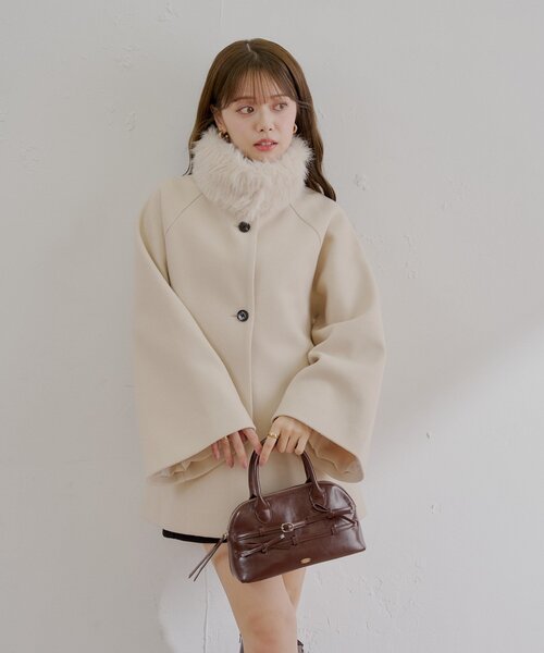 美品　Chico ファー取り外しケープコート Chico（チコ） コート アウター 「WEB限定/REVIVAL」ファー取り外し