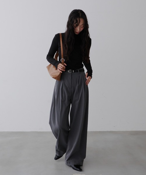 NUJOH スラックス パンツ Basic Wide Slacks Pants /ベーシック