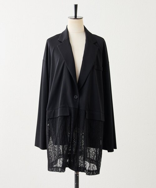 ear PAPILLONNER フード付きコートSUM1 STYLE ear PAPILLONNER コート アウター ベスト付き馬刺しゅうコート