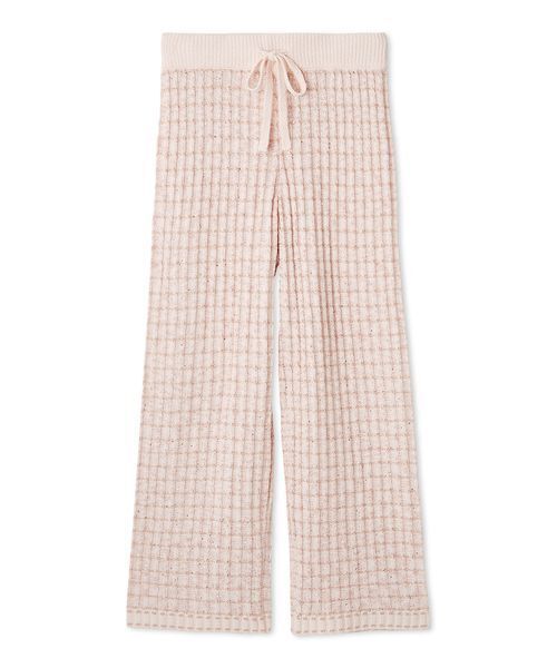 SNIDEL HOME パジャマ ルームウェア ラメニットツイードロングパンツ