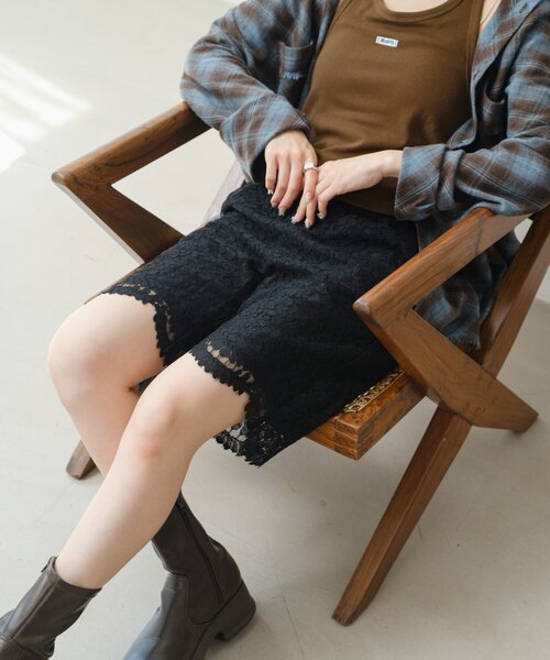 Kastane（カスタネ） パンツ レースバイカーパンツ レディース