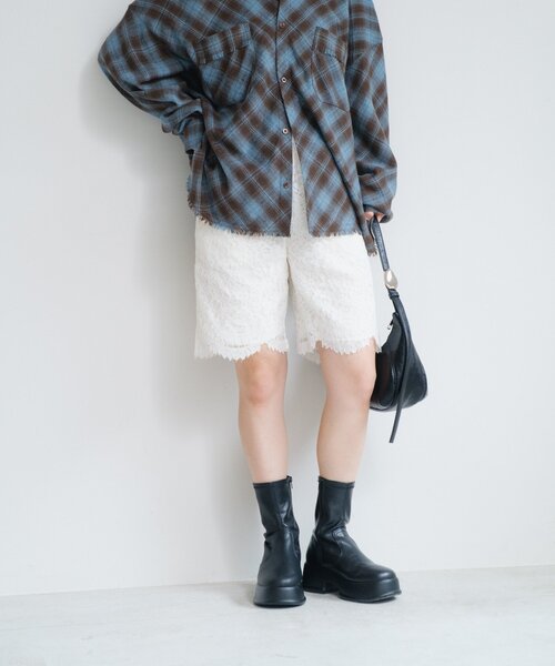 Kastane（カスタネ） パンツ レースバイカーパンツ レディース