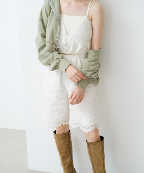 Kastane（カスタネ） パンツ レースバイカーパンツ レディース