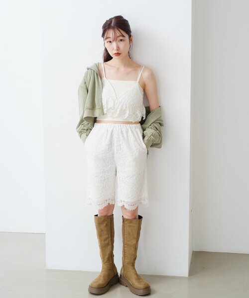 Kastane（カスタネ） パンツ レースバイカーパンツ レディース