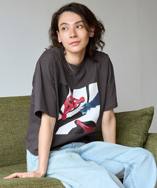 「UNFILO」 半袖Tシャツ MEDIUM グレー レディース_画像2