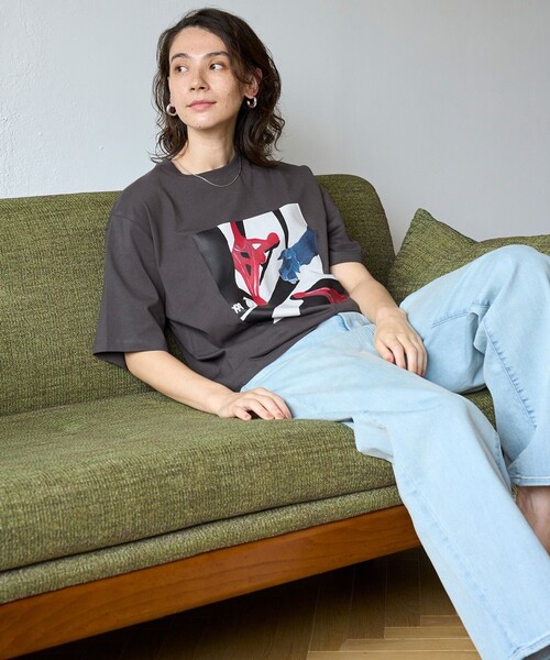 「UNFILO」 半袖Tシャツ MEDIUM グレー レディース_画像3