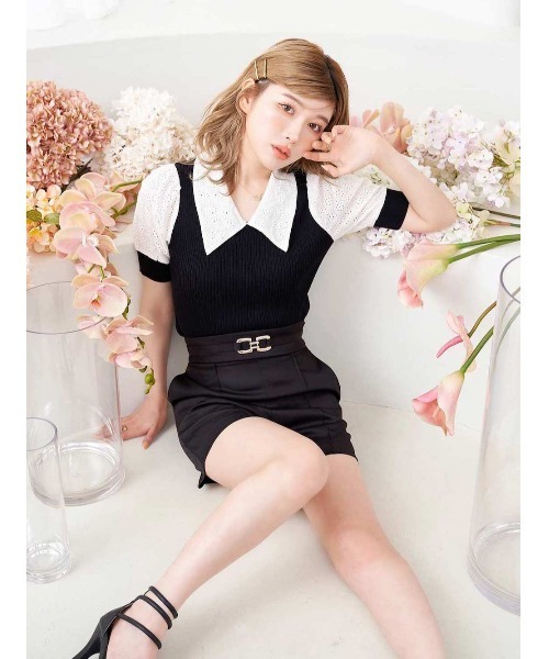 Darich ブラック 半袖 Darich（ダーリッチ） 半袖ニット FREE ブラック レディース