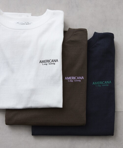 AMERICANA（アメリカーナ） 半袖Tシャツ FREE ブラウン レディース