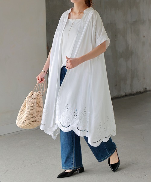 「HUG.U」 半袖ワンピース FREE グレイッシュブルー レディース_画像2