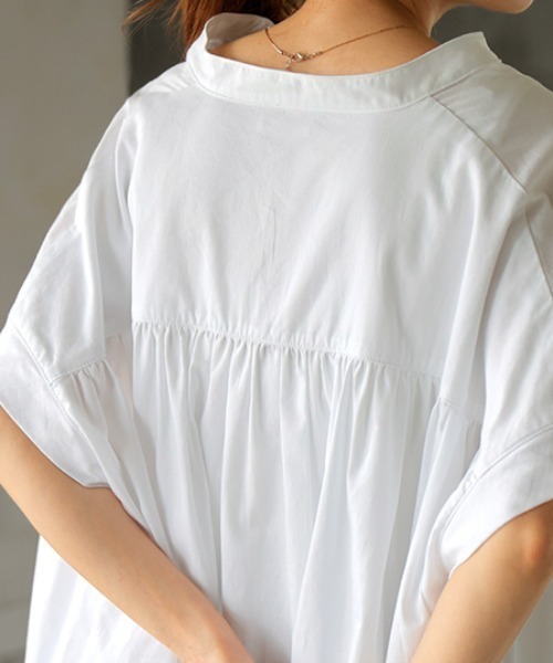 「HUG.U」 半袖ワンピース FREE グレイッシュブルー レディース_画像7