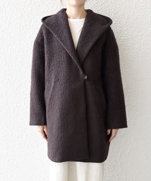 SHIPS any コート アウター any: シャギー フーディー ガウン