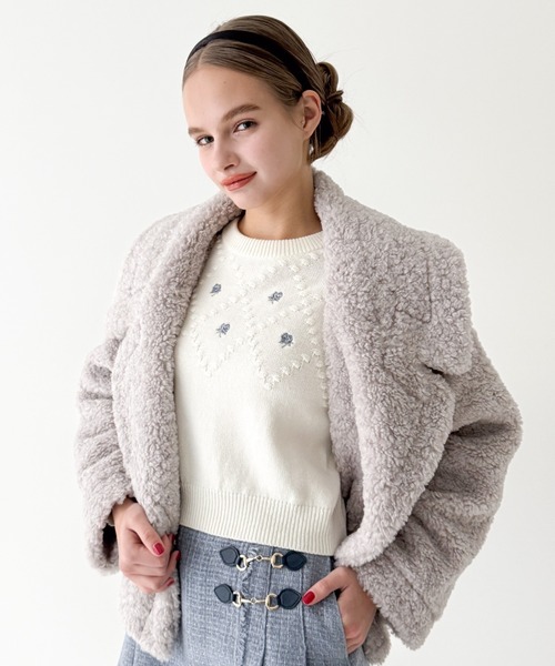 F i.n.t（フィント） コート アウター ビッグカラーボアコート/fint