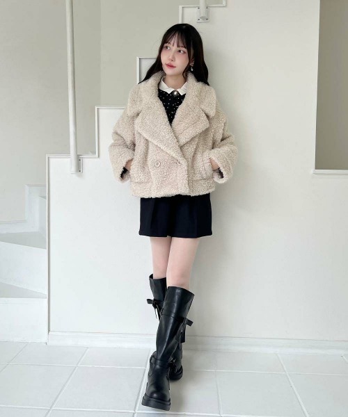 F i.n.t（フィント） コート アウター ビッグカラーボアコート/fint