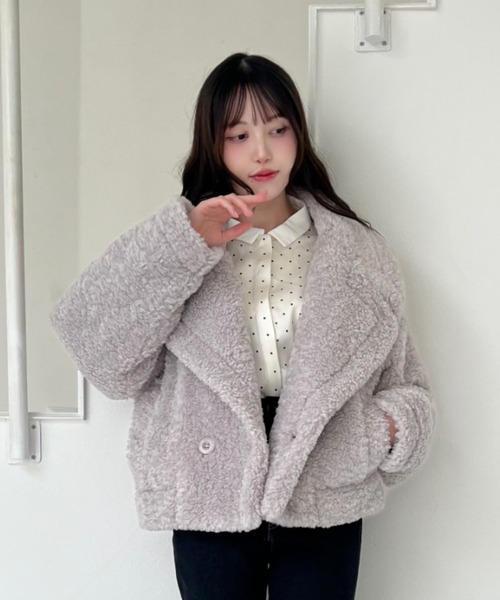 F i.n.t（フィント） コート アウター ビッグカラーボアコート/fint