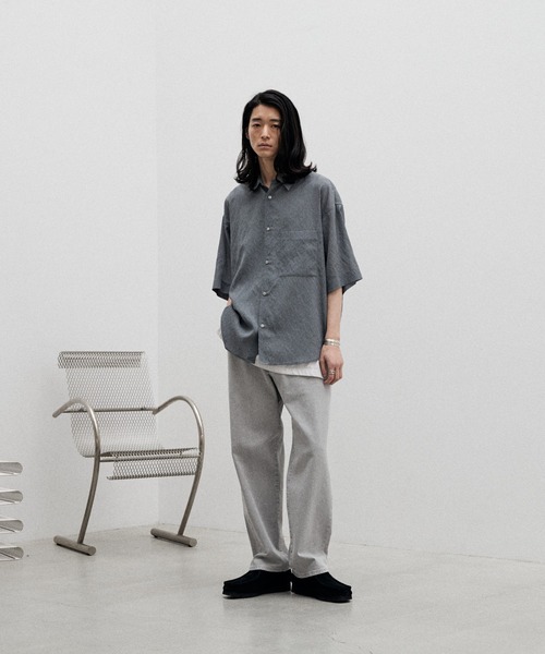 「WYM LIDNM」 半袖シャツ L チャコール メンズ_画像2