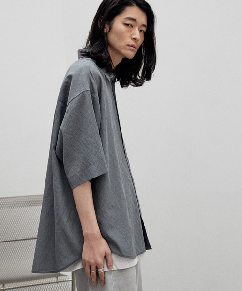「WYM LIDNM」 半袖シャツ L チャコール メンズ_画像5