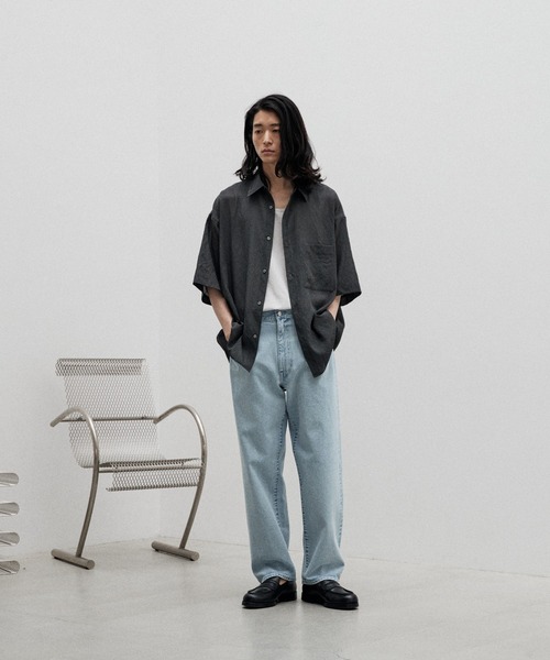 「WYM LIDNM」 半袖シャツ L チャコール メンズ_画像6