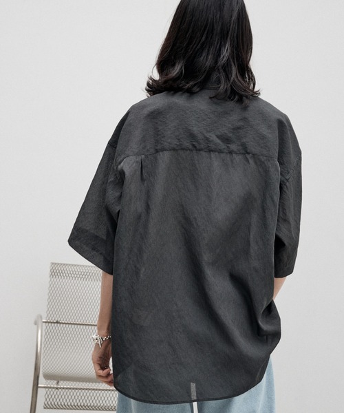 「WYM LIDNM」 半袖シャツ L チャコール メンズ_画像8
