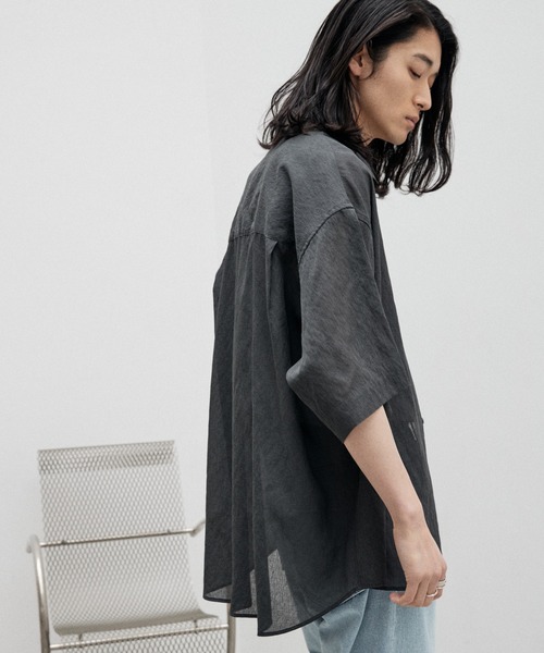「WYM LIDNM」 半袖シャツ L チャコール メンズ_画像9