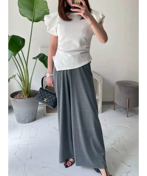 「M y u」 半袖カットソー FREE ホワイト レディース_画像3