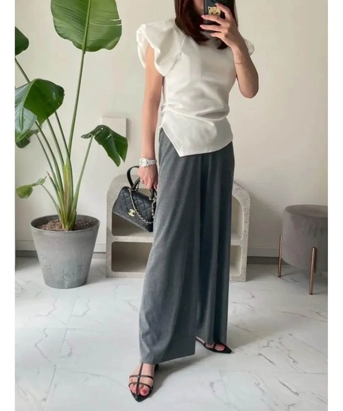 「M y u」 半袖カットソー FREE ホワイト レディース_画像4