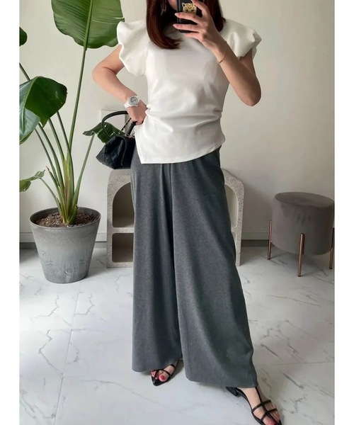 「M y u」 半袖カットソー FREE ホワイト レディース_画像6