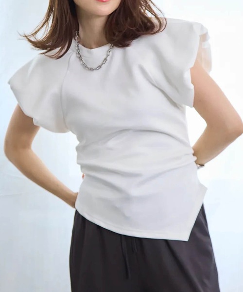 「M y u」 半袖カットソー FREE ホワイト レディース_画像7