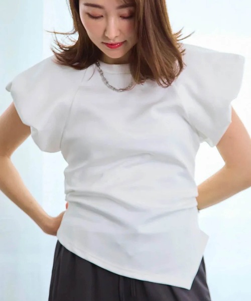 「M y u」 半袖カットソー FREE ホワイト レディース_画像8
