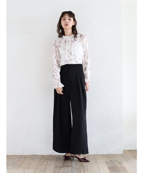 fifth（フィフス） ブラウス シャツ 前開きジャガード花柄ブラウス