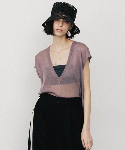 「LA BELLE ETUDE」 ノースリーブニット FREE ホワイト レディース_画像2