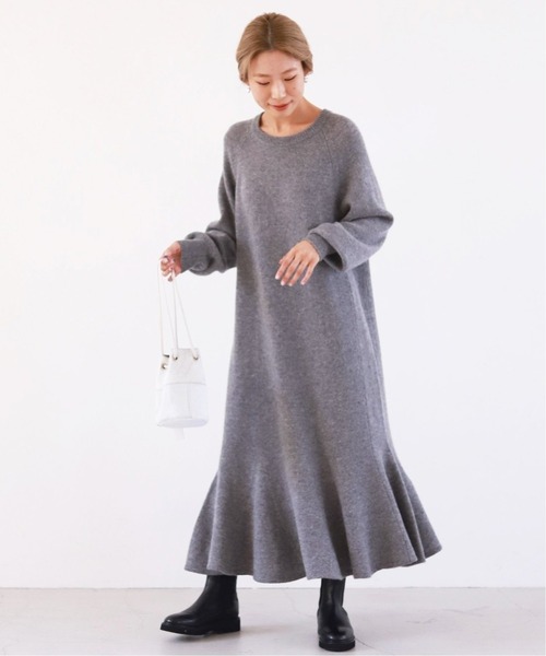 SLOBE IENA（スローブイエナ） ニットワンピース 36 グレー レディース