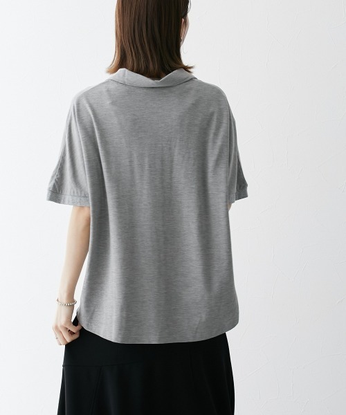 「U.S. POLO ASSN.」 半袖ポロシャツ L 杢グレー レディース_画像7