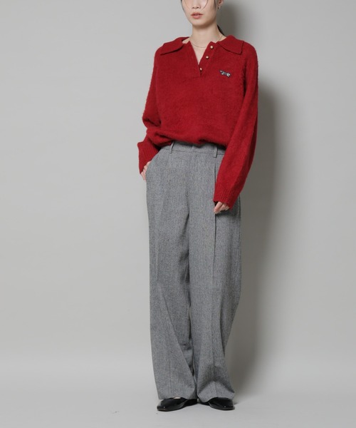 レディース ツイード ワンタックパンツ NANO universe（ナノ・ユニバース） パンツ ツイードワンタックパンツ