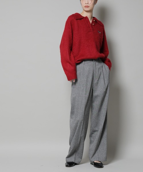 Ys(ワイズ) ドット ドローストリング サルエル ワイド イージー パンツ