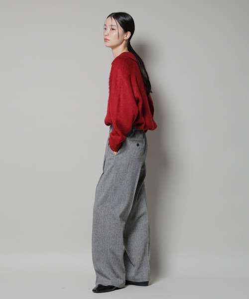 レディース ツイード ワンタックパンツ NANO universe（ナノ・ユニバース） パンツ ツイードワンタックパンツ