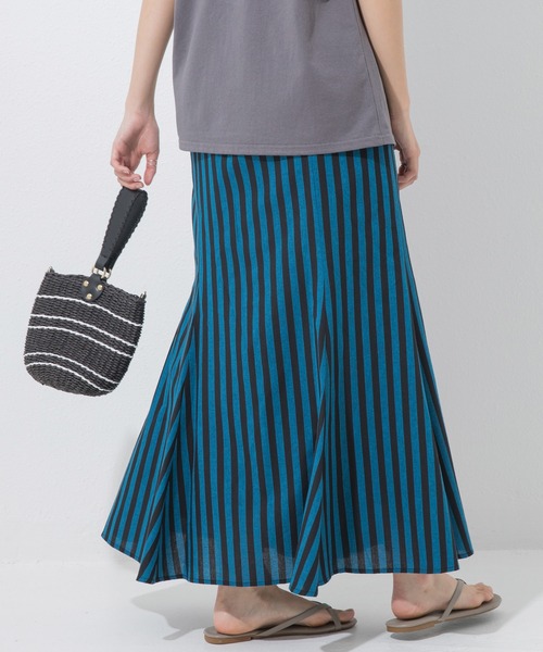 「LAVEANGE」 フレアスカート 4L ブルー レディース_画像5