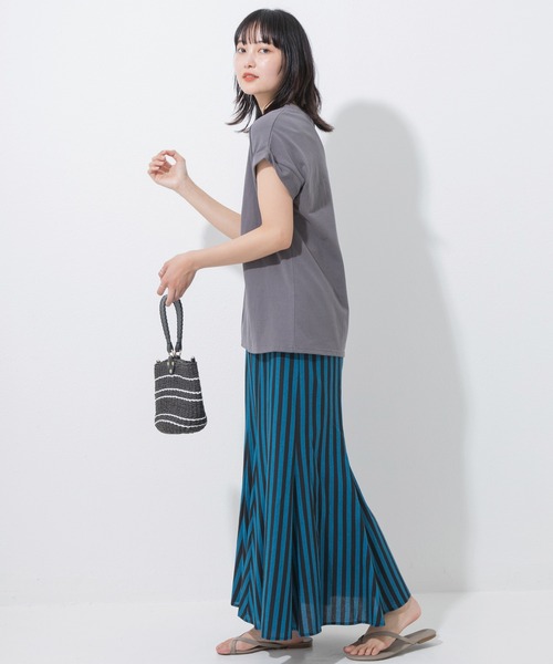 「LAVEANGE」 フレアスカート 4L ブルー レディース_画像8