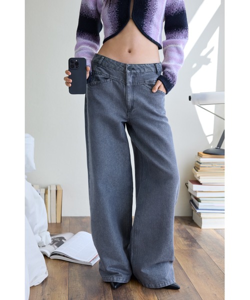 【極美品】デニムワイドパンツ Desigual（デシグアル） ワイドパンツ ジーンズ デニム デニムパンツ