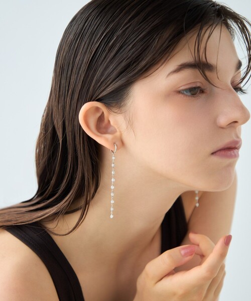 ete（エテ） イヤリング ナチュラルストーン ロング イヤリング