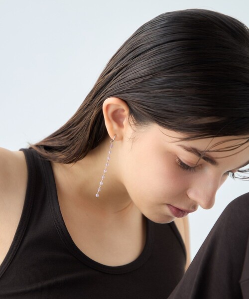 ete（エテ） イヤリング ナチュラルストーン ロング イヤリング