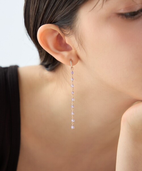 ete（エテ） イヤリング ナチュラルストーン ロング イヤリング