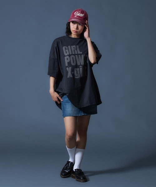 X-girl（エックスガール） キャップ 帽子 BICOLOR STITCH FADED 6PANEL