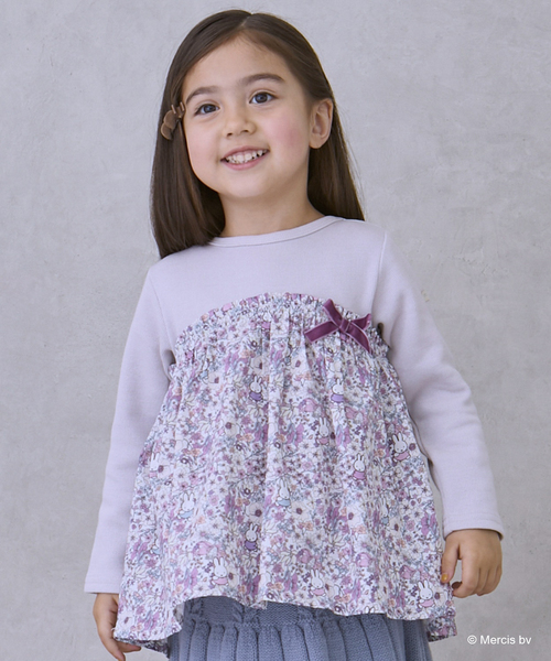 petit main tシャツ 「miffy」花柄ドッキングチュニック キッズ 子供服