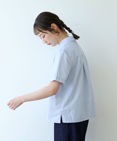 bulle de savon（ビュルデサボン） ブラウス シャツ 半袖 オーガニック